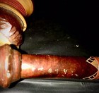 Hand carved Vintage 2 Head Pipe With Signature/stamp — photo 3
