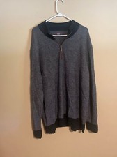 untuckit men s 1/4 zip blue sweater. Gently used. Size XXL