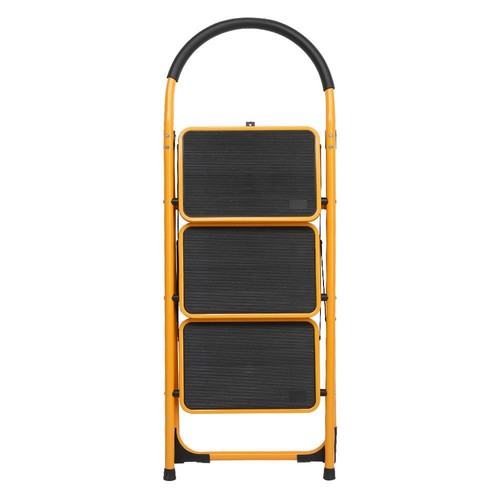 Portable Non-slip 3 Step Ladder Folding Steel Step Stool 330Lbs Yellow & Black - Picture 6 of 12