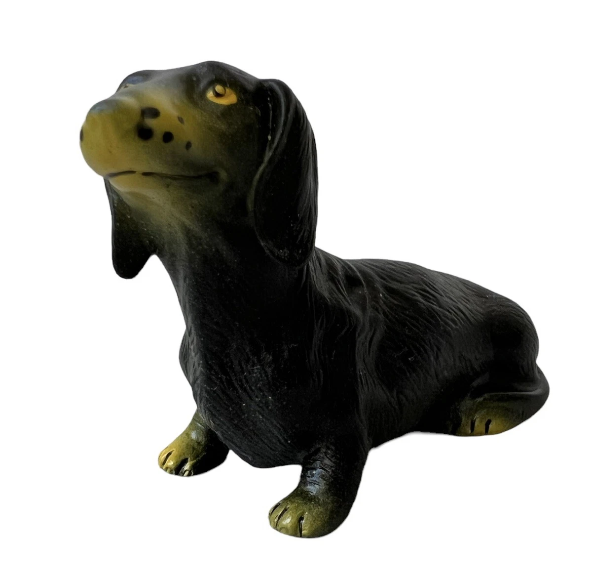 Vintage New Ray Miniature Dachshund Dog Novelty Toy Rubber Figure