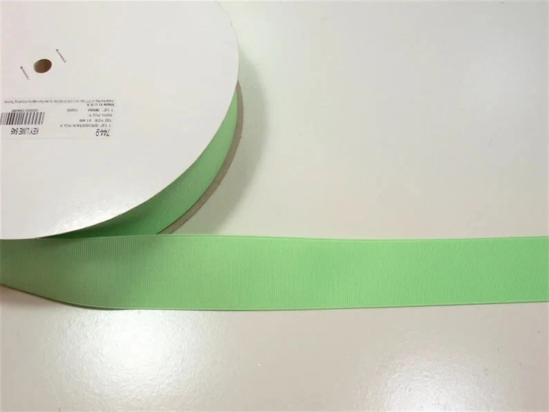 Light Green Grosgrain Ribbon 1 1/2" wide x 10 yards Schiff Brand Key Lime B12 - Image 4 of 4
