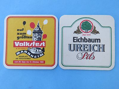 Beer Bierdeckel Coaster: EICHBAUM Brauerei Pils ~ Mannheim, GERMANY ~ Volksfest