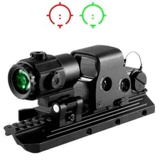 EXPS3-2 558 Tactical Red Green Dot HHS G43 3X Sight Magnifier With 20mm QD Mount