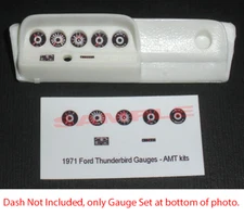 1968 1969 1970 1971 FORD THUNDERBIRD GAUGE FACES - 1/25 scale AMT kits—PLS READ