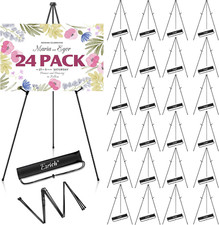 63" Portable Metal Easel Stand for Weddings, Arts Signs - 24 Pack