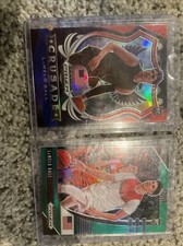 (2) Lamelo Ball Prizm Draft Pick Rookie Green, Red White Blue Crusade