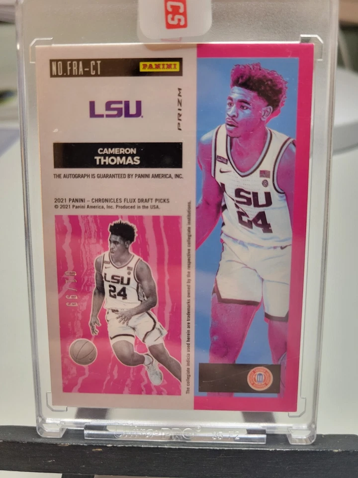 Cameron Thomas Rookie Flux Auto 1/99 2021-22 Panini Chronicles Draft Basketball - Image 2 of 2