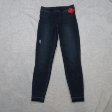 Spanx Jean Leggings Womens Small Blue Stretch Medium Wash Distressed Lyocell