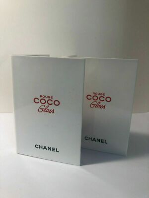2 X CHANEL ROUGE COCO GLOSS # 119 BOURGEOISIE 0.015 oz EA SAMPLE ON CARD