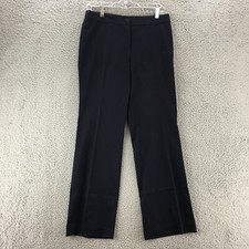 Anne Klein Wide-Leg Trouser Dress Pants Womens 4 Blue Mid Rise Zip Fly Casual