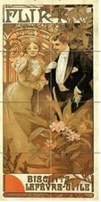 Tile Mural Flirt Biscuits Paris by Mucha Kitchen Wall Backsplash Marble Ceramic