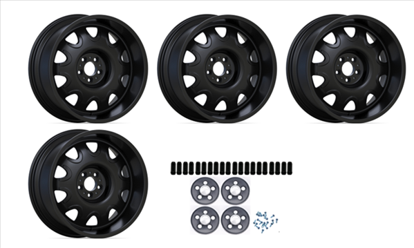 20 Inch Mopar Rallye Wheel Kit with Matte Black Center Caps for 2004 to ...