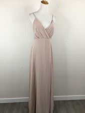 BIRDY GREY Taupe/Beige Adj Straps Lined Sweetheart Neck Gown Dress Womens sz XS
