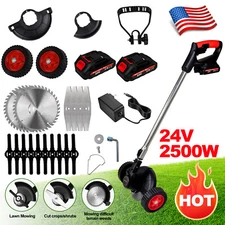 2500W Cordless Weed Eater Electric Brush Cutter Lawn Edger Grass String Trimmer