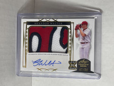 2022 LEAF TRINITY BRANDON WALKER RC RPA RC 3 COLOR AUTO JUMBO LOGO PATCH /50