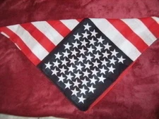 BANDANAS AMERICAN FLAG - 100% COTTON- NWT- LARGE SIZE 22 in. x 22 in. - UNISEX