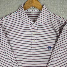 HOLDERNESS BOURNE x SUNSET RIDGE CC Mens XL Polo Shirt Red/White/Blue Wicking