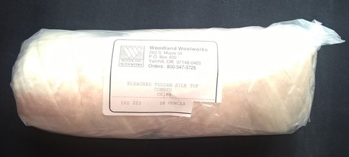 Woodland Woolworks Bleached Tussah Silk Top Combed China Cream 1 lb Skein Oregon - Picture 3 of 13