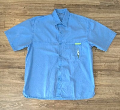 VTG 80s Gotcha Shirt Mens Surf Skate Blue Neon Green SS Button Up - XL Read!