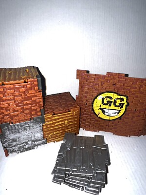Fornite HUGE LOT Cube Walls Build Boxes- Brick, Bamboo & Steel Finish Pieces