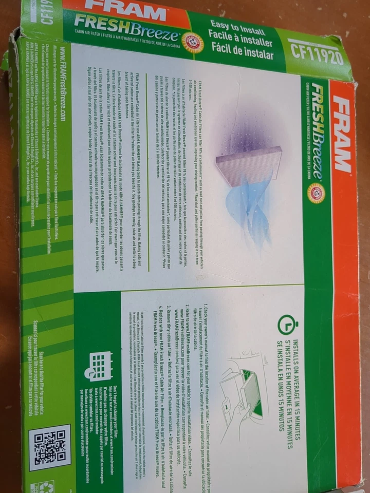Fram CF11920 Cabin Air Filter  2012-2018 FORD FOCUS, 2013-2020 FORD ESCAPE - Image 2 of 4