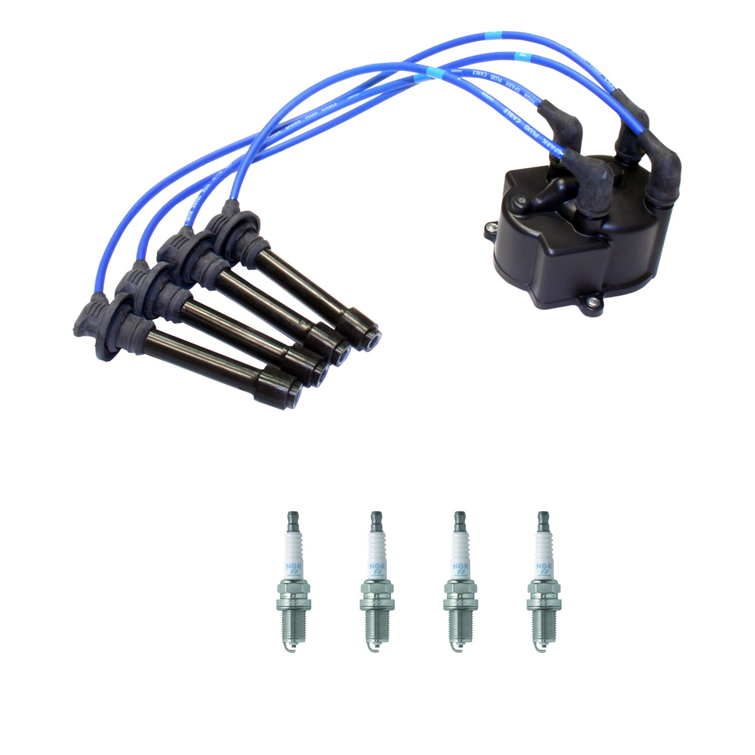 NGK 7mm Wire Set 4 Iridium Spark Plug Kit For Geo Prizm 1.6L 4L W/ Gap 0.042 89