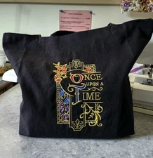 Shopping Bag Handmade and Reusable, Once Upon A Time Filagree Design Embroidery