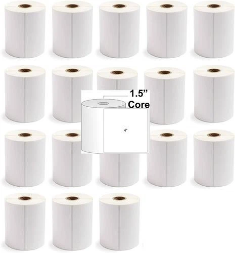18 ROLLOS JUMBO Etiquetas Térmicas Directas 4"x4" (500 etiquetas/rollo) 9.000 Etiquetas/pd 75z
