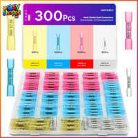 Quetschverbinder Set 300 StüCk Wasserdicht 10-26 Awg Mit Schrumpfschlauch Kfz