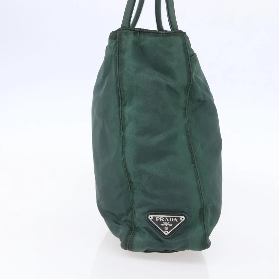 Auténtico bolso de mano PRADA de nailon verde plata BA7499 Foto 4 de 4