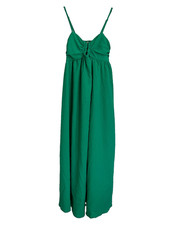 SHEIN Green Chiffon Maxi Dress Smocked Ruched Spaghetti Strap Square Neck XS