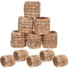 10pcs Napkin Rings Holder by Handmade, 2" Rustic Woven Napkin Rings, Woven