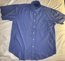 XL Blue Polo Ralph Lauren Short Sleeve Shirt Mens Button Down 180