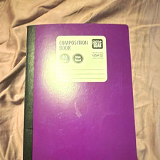 Pen Gear Composition Book 80 Sheet Wide Ruled Notebook Purple/Black Solid