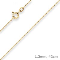 1,2Mm Ankerkette Diamantiert Collier Halskette Aus 375 Gold Gelbgold 42Cm