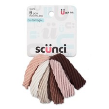 Sc nci Hosiery Elastic Scrunchies   6-Pack Textured, Stretchy Ponytailers