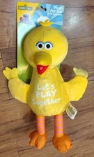 Sesame Street Big Bird 12" Plush Squeaker  Dog Toy Let's Play Together