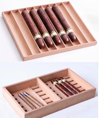 Woho Spanish Cedar Cigar Tray with Adjustable Divider & 6 Count Sheets, Cedar