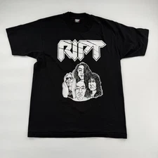 Vintage RIPT Shirt Tee Mens Large Black Band Rock Metal Graphic Made USA 90s