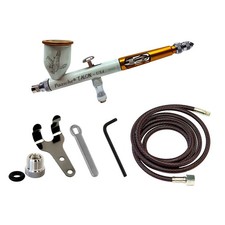 Paasche Talon White/Gold Cerakote Double-Action Airbrush Set C-TG1AS-WG