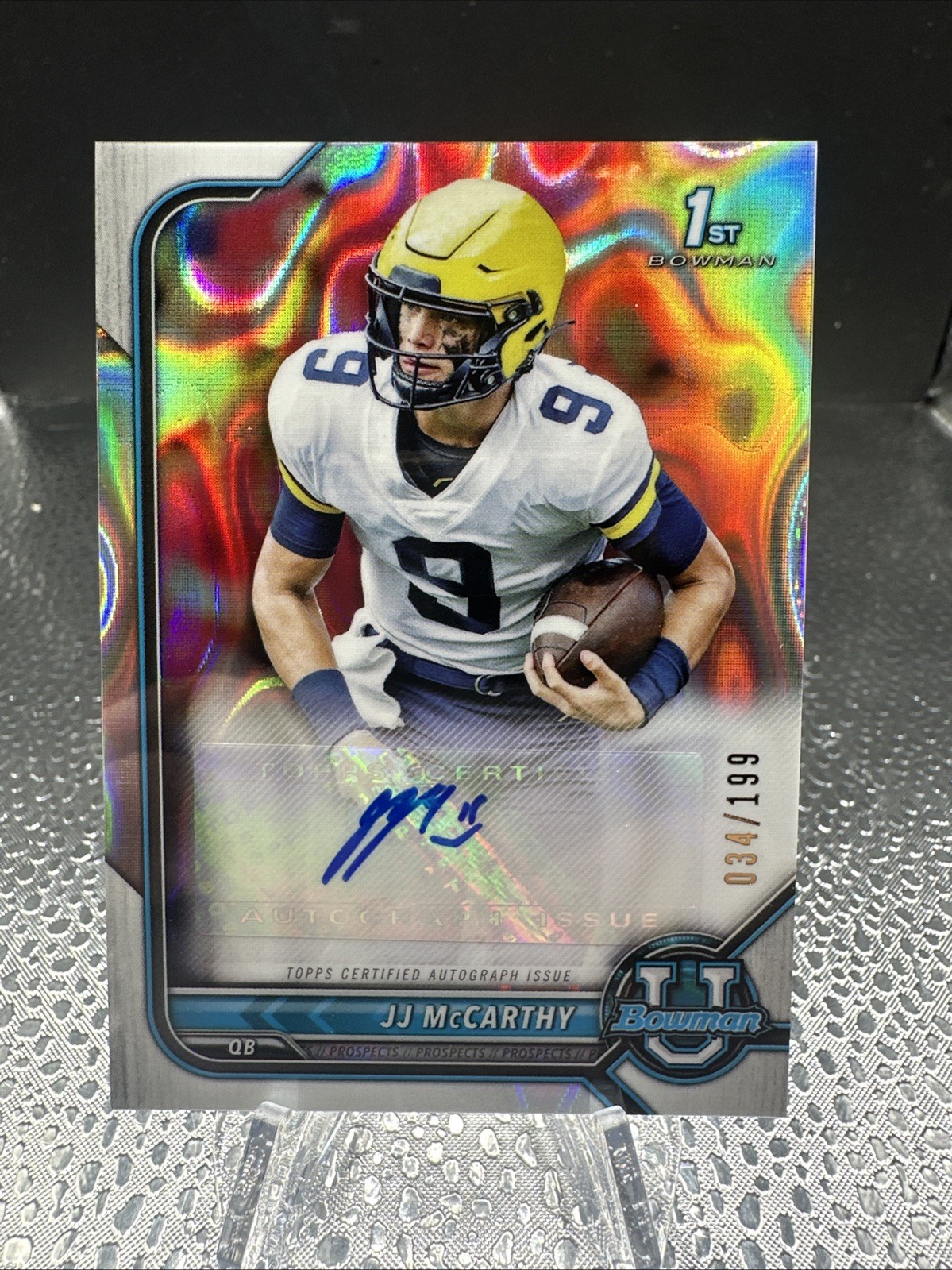 2021-22 Bowman Chrome U JJ McCarthy Silver Auto 1st Bowman #BCPA-JM Vikings MICH