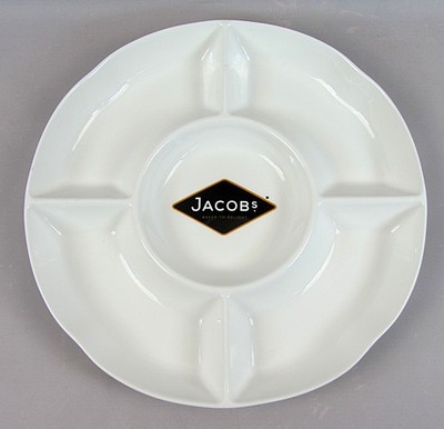 Jacobs Creme Cracker Keramik Fach Teller Schale Chips Dips Nüsse Snacks 24 cm