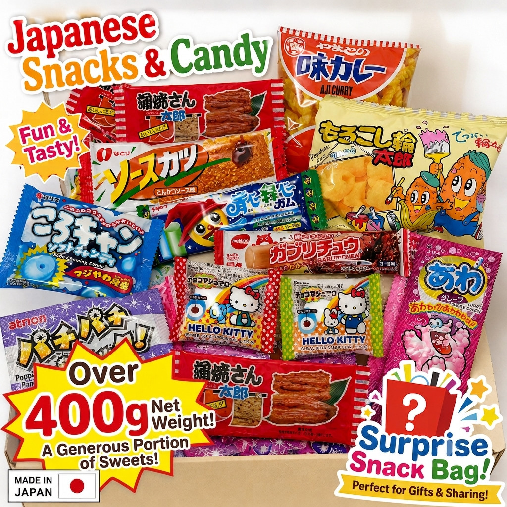 Caja de bocadillos japonesa 400 g + dulces Dagashi surtidos golosinas regalo fresco Japón