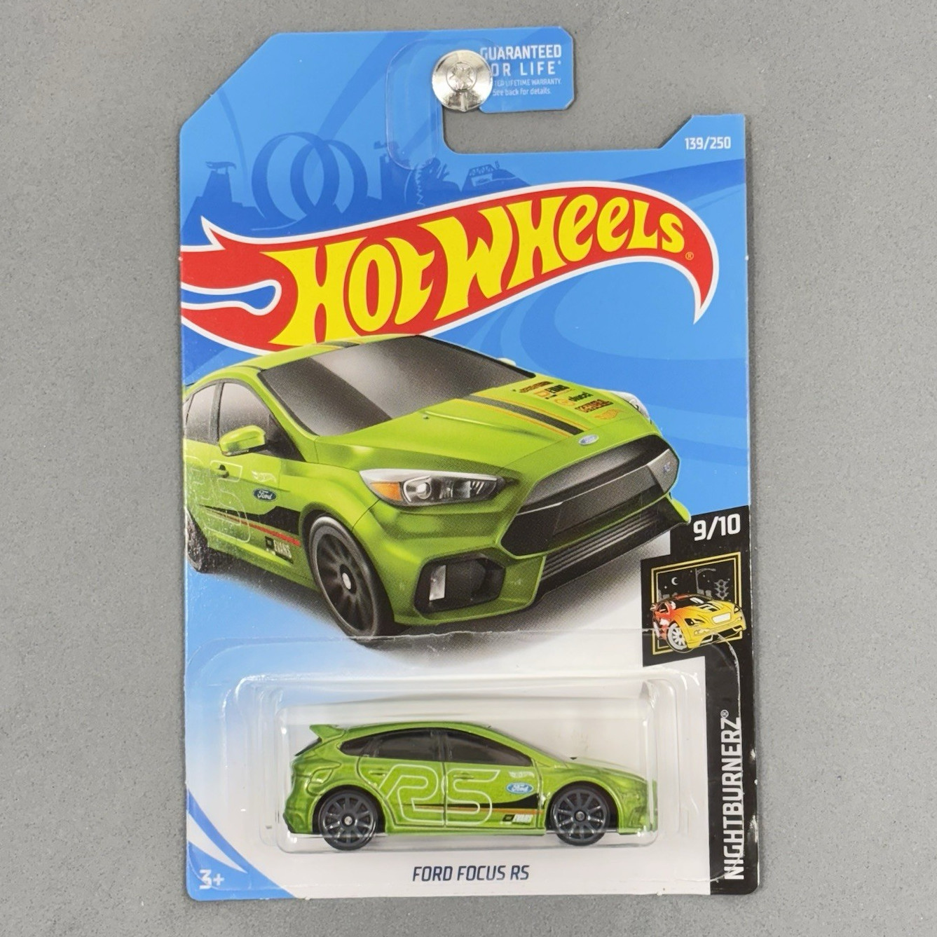 2019 Hot Wheels Ford Focus RS Green Nightburnerz  9/10 139/250