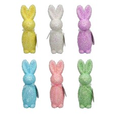 Seasonal Collection Tinsel Bunny Decor Choose 1 from 6 Colors9.25" X 3.25" X 3.1