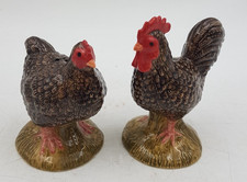 Quail Pottery Chicken & Cockerel Ceramic Cruet Set Salt & Pepper Pots Shakers
