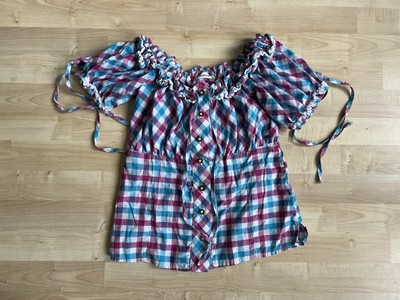 Stockerpoint Bluse Damen Oberteil Hemd Hemdbluse Kariert Blau Rosa | Gr. EU 38