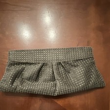 Lauren Merkin Gray Beaded Pleated Clutch Bag ...