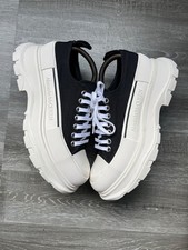 Alexander McQueen Black Tread Slick Low Top Platform Sneakers