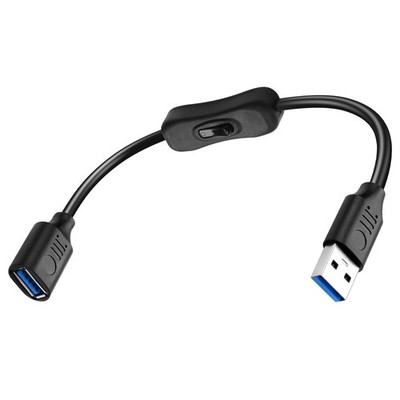 USB 3.0 Cable with On/Off Switch - USB Type A Male to Female Extension Cable